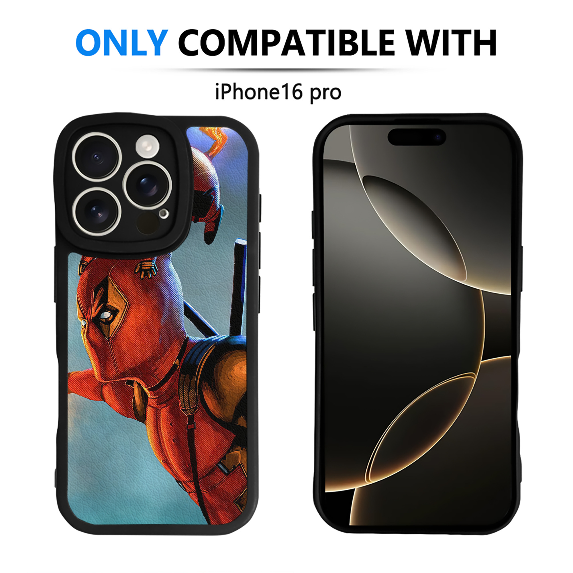 （画像用） Deadpool デッドプール 【iPhone 16シリーズ対応】シリコンスマホケース（レザー調） 材質：シリコン